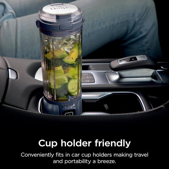 Ninja BC151NV Blast Portable Blender, Cordless, 18oz. Vessel, Personal Blender-for Shakes & Smoothies, BPA Free, Leakproof-Lid & Sip Spout, USB-C Rechargeable, Dishwasher Safe, Denim Blue (Renewed)