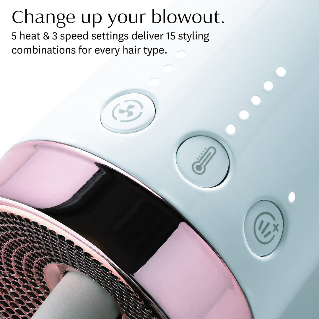 "T3 AireBrush Duo Interchangeable Hot Air Blow Dry Brush with Two Attachments � Includes 15 Heat and Speed Combinations, T3 IonFlow Technology, Volume Booster Switch, Lock-in Cool Shot"