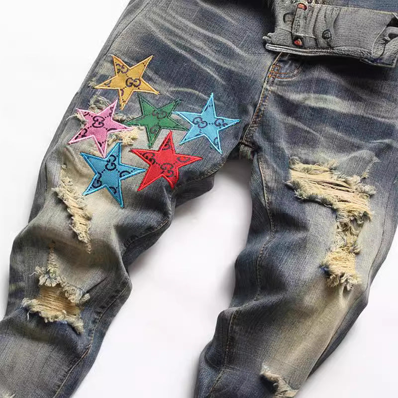 Men's Designer Fashion Elastic Slim Fit Skinny Pants