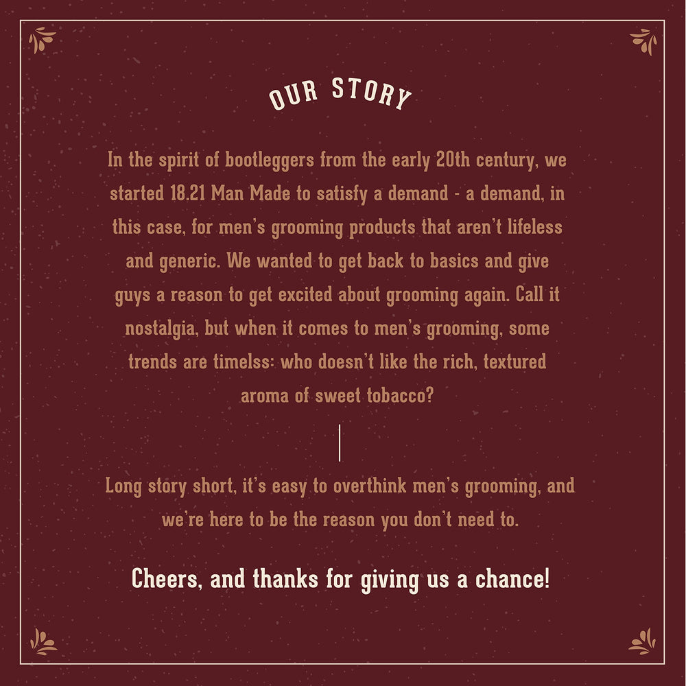 18.21 Man Made Men’s Cologne, Sweet Tobacco Fragrance, 3.4 Fl. Oz - Long-Lasting Eau De Parfum for Men, Sweet Scent with Woodsy Undertones - Eau De Toilette with Masculine Aromatics