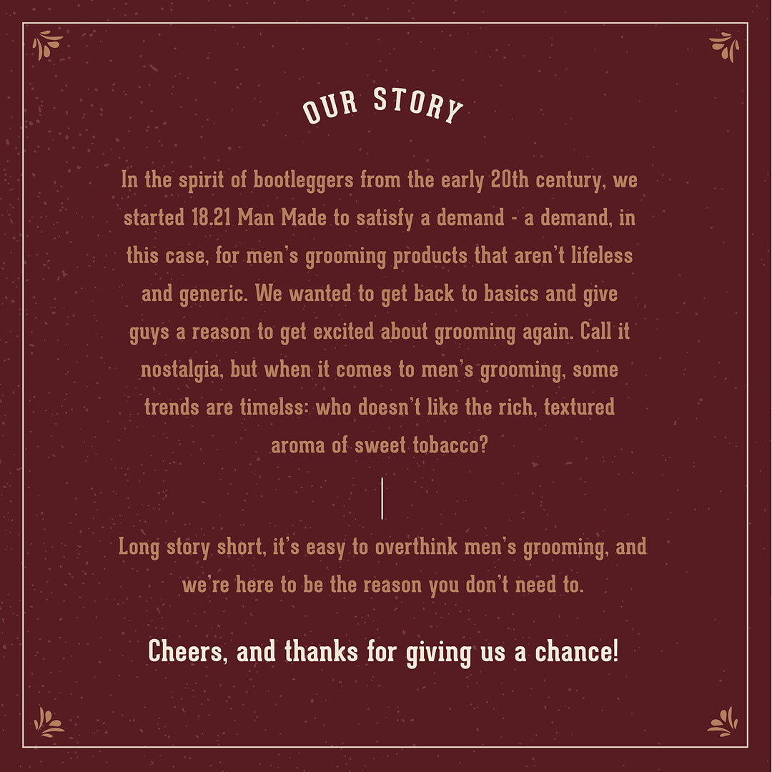 18.21 Man Made Men’s Cologne, Sweet Tobacco Fragrance, 3.4 Fl. Oz - Long-Lasting Eau De Parfum for Men, Sweet Scent with Woodsy Undertones - Eau De Toilette with Masculine Aromatics