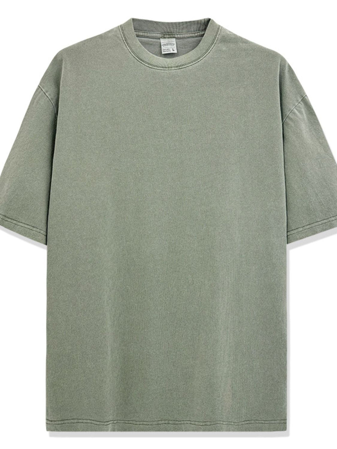 Men's Full Size Round Neck Washed T-Shirt Plus Size