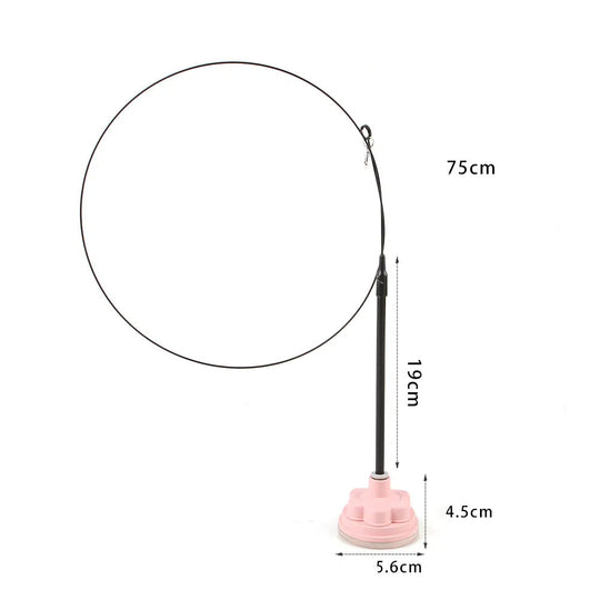 Suction cup cat toy stick that can be attached and held with steel wire multi head interchangeable cat toy and pet supplies