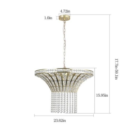 (Same as W1340120181/L5021) 8-Light 23.6" Wide Crystal Waterfall Chandelier (Bulb Not Included)