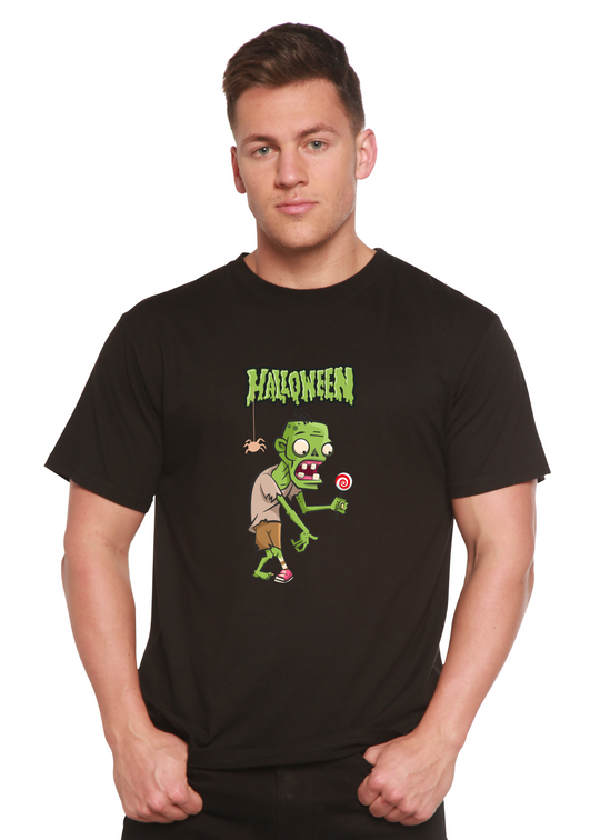 Halloween Green Monster Unisex Bamboo Viscose/Organic Cotton Short Sleeve Graphic T-Shirt