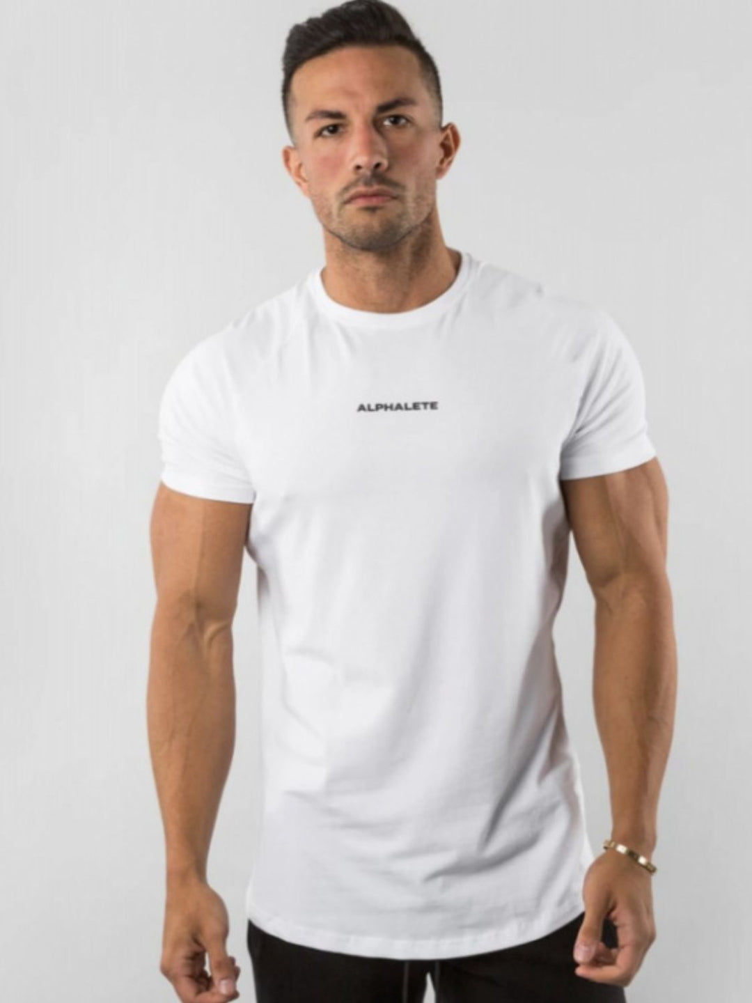 Men's Plus Size Letter Round Neck Short Sleeve T-Shirt