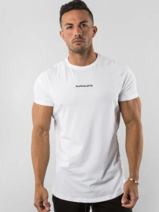 Men's Plus Size Letter Round Neck Short Sleeve T-Shirt