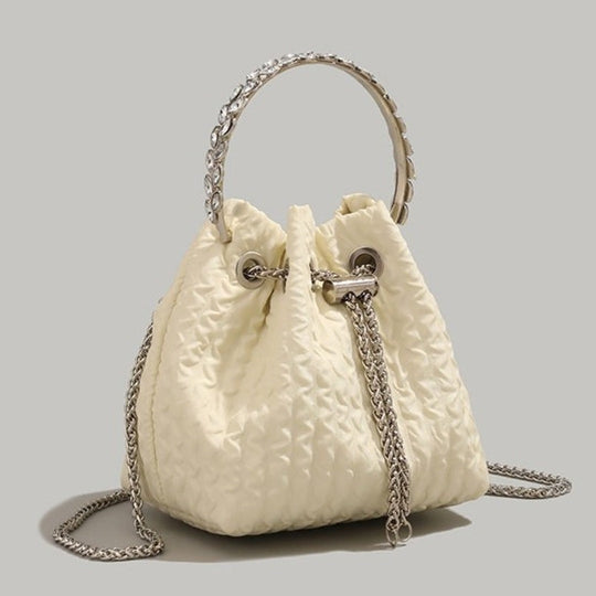 Rhinestone chain handbag women, fashion drawstring bucket bag evening clutch purse party Prom bag Party purse Prom bags clutches