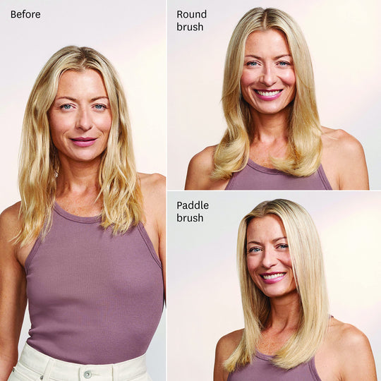 "T3 AireBrush Duo Interchangeable Hot Air Blow Dry Brush with Two Attachments � Includes 15 Heat and Speed Combinations, T3 IonFlow Technology, Volume Booster Switch, Lock-in Cool Shot"