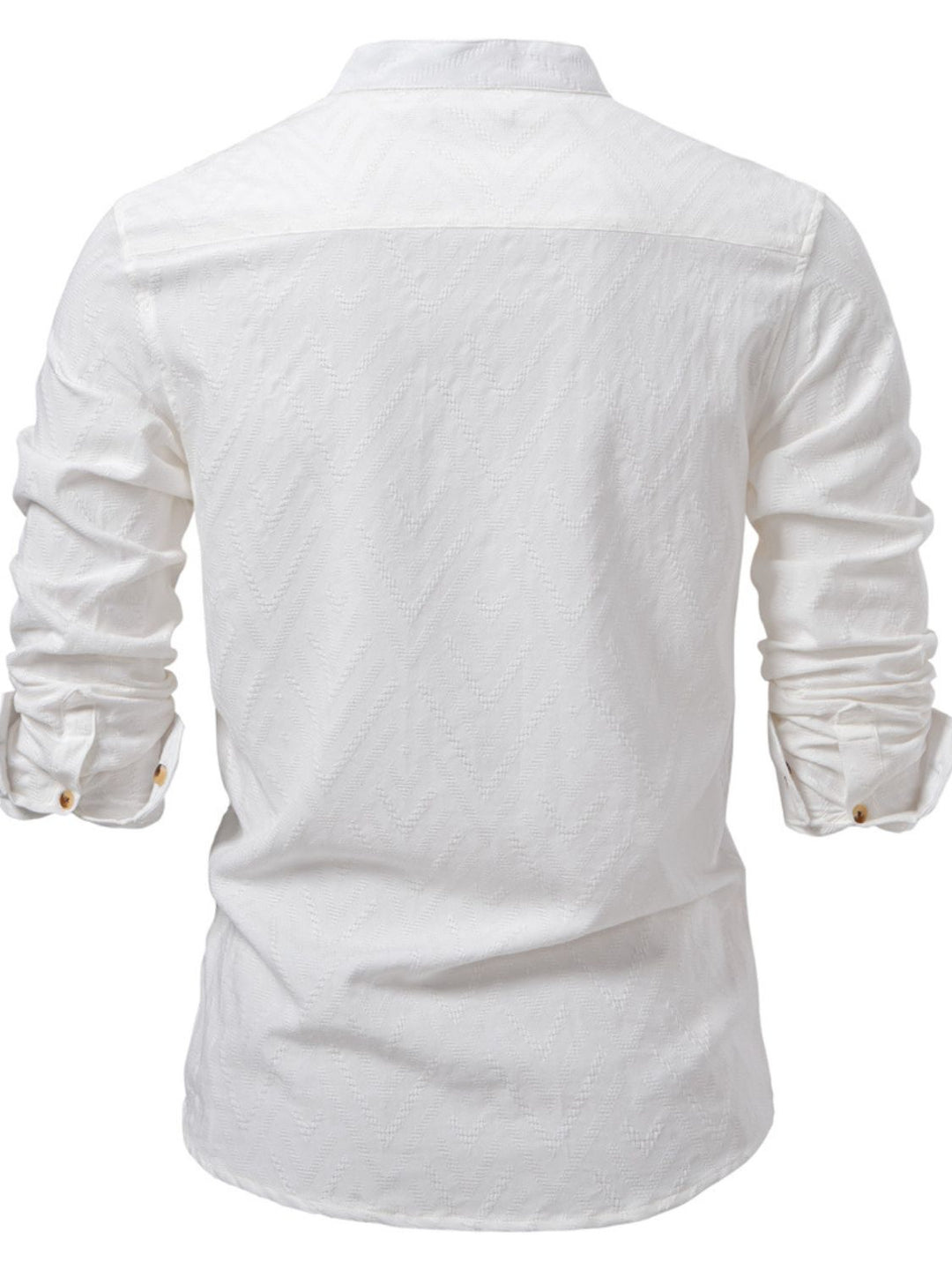 Men's Half Button Geometric Texture Collared Neck Shirt