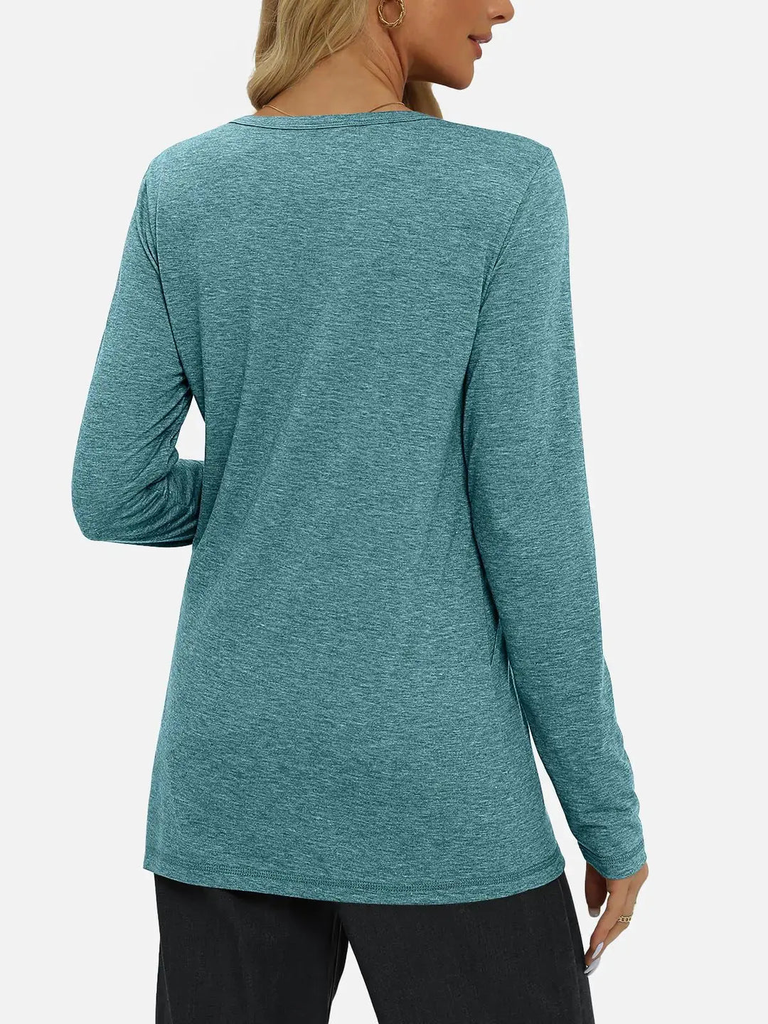 AUTOMET Womens Long Sleeve Shirts Pleated Crew Neck Casual Fall Fashion Tops