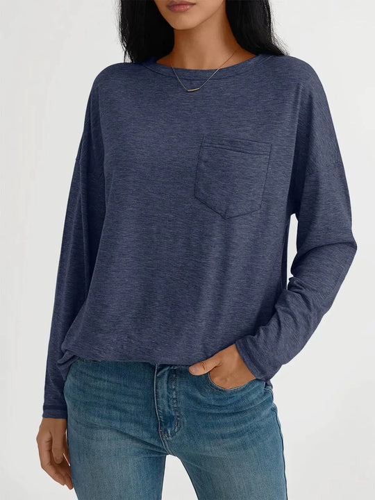 AUTOMET Womens Tops Long Sleeve Shirts Casual Basic Crewneck Oversized Tee Loose Fit