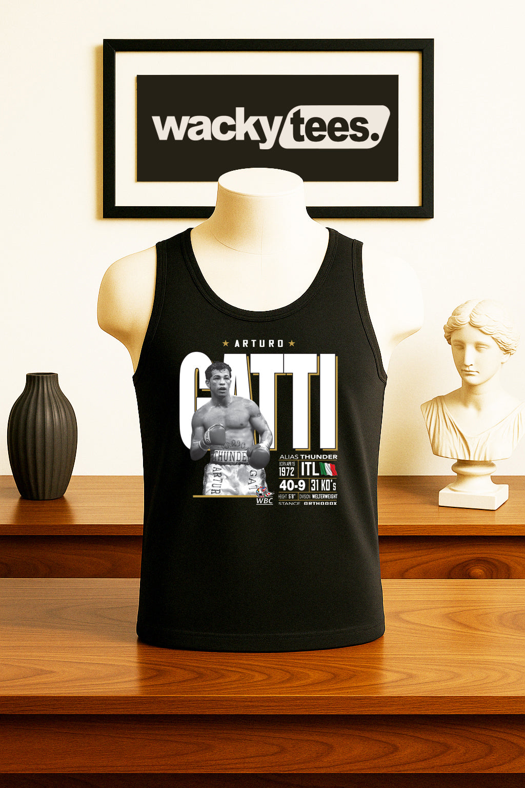 Arturo Gatti aka Thunder WBC Champion Tale of the Tape Graphic Tee Shirt