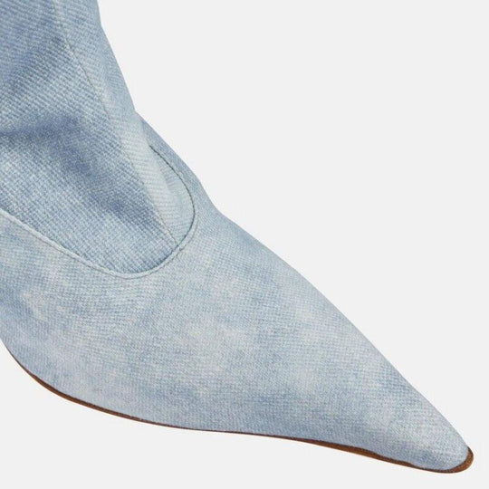 Women's Ultra-High Heel Denim Pointed Toe Catwalk Knee Boots
