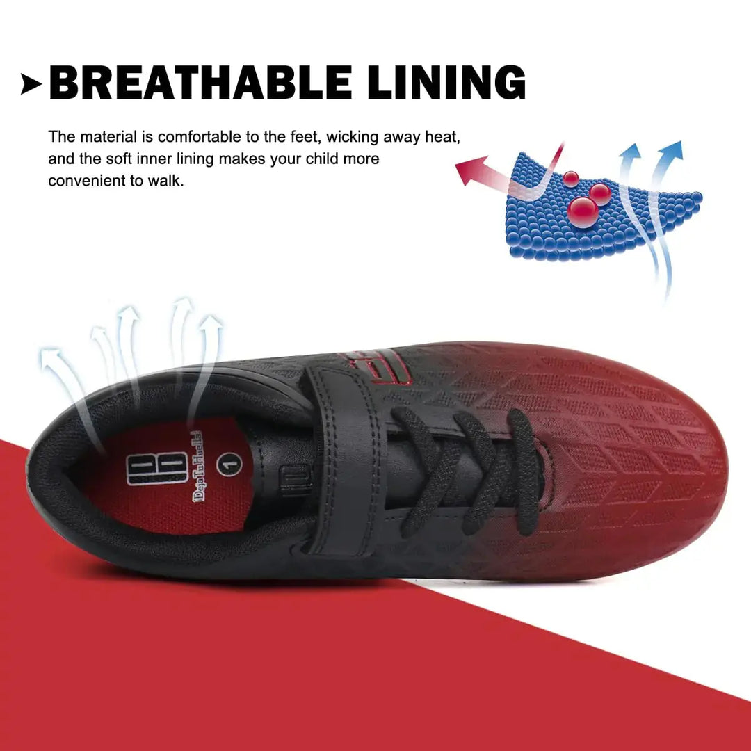 Brooman Kids Firm Ground Soccer Cleats | Boys Girls Athletic Outdoor Football Shoes