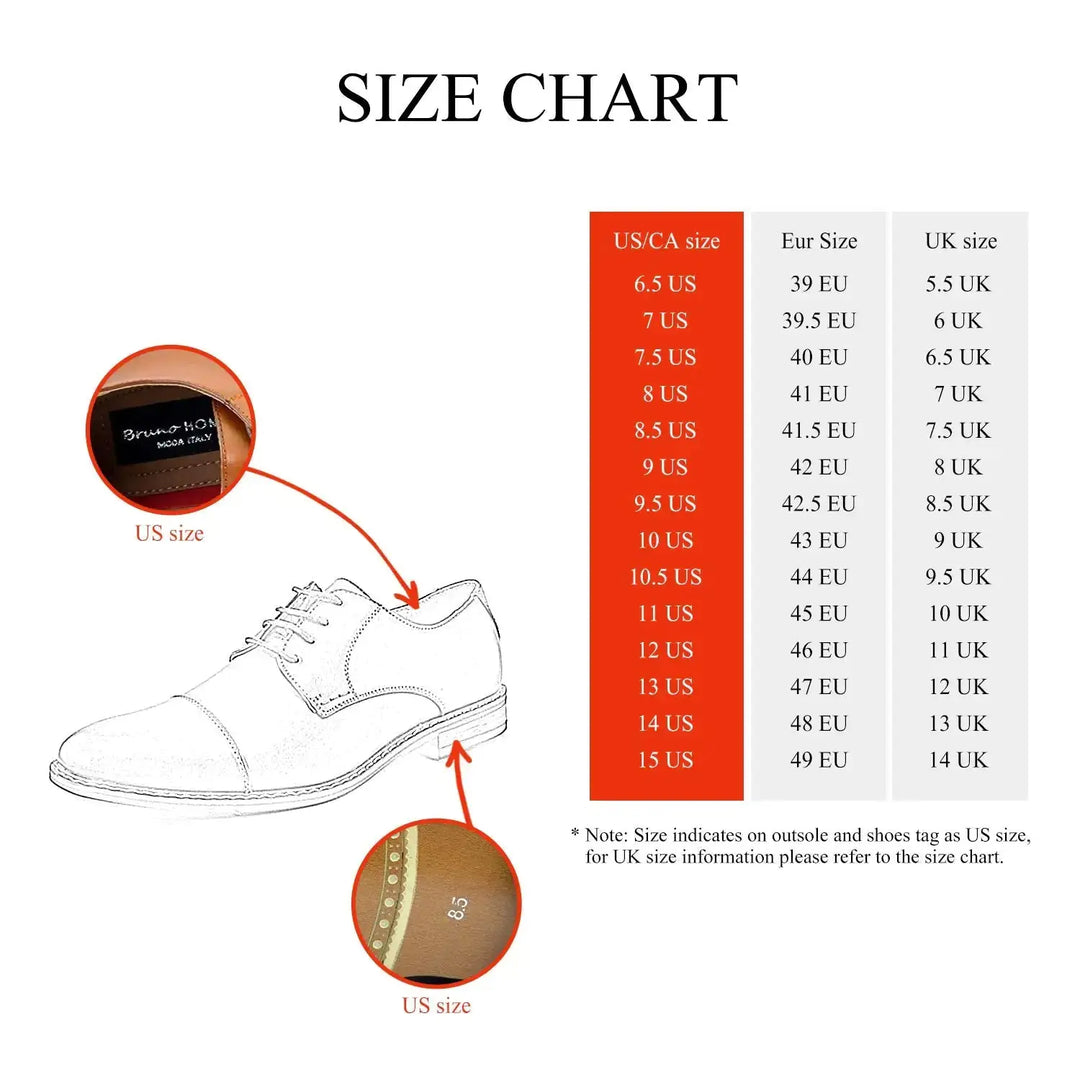 Bruno Moda Italy Men's Prince Classic Modern Formal Oxford Wingtip Lace Up Dress Shoes