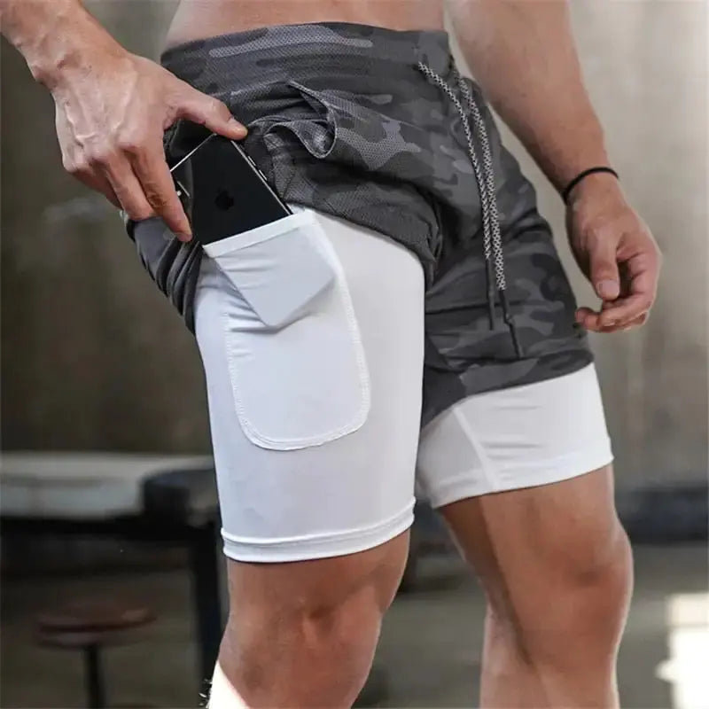 Camo 2-in-1 Running Shorts For Men