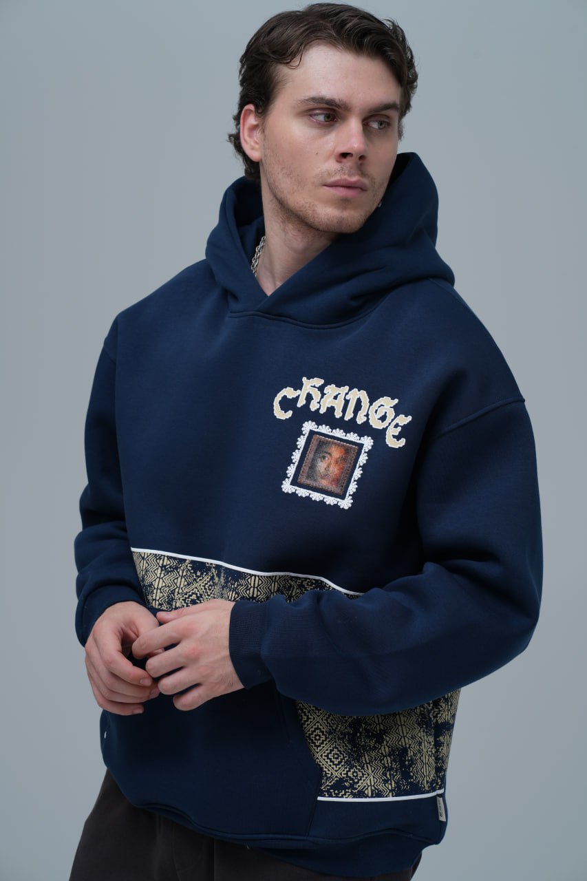 "Change" Panelled Hoodie