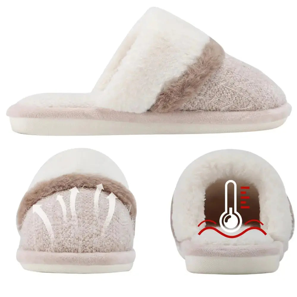Cozy Slippers for Women Indoor and Outdoor Fuzzy House Shoes with Memory Foam Anti-Skid Sole Gifts for Women Mom Ladies