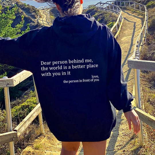 ''Dear Person Behind Me'' Plush Hoodie