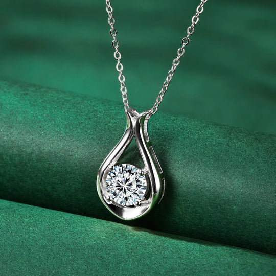2 Carat Moissanite 925 Sterling Silver Pendant Necklace