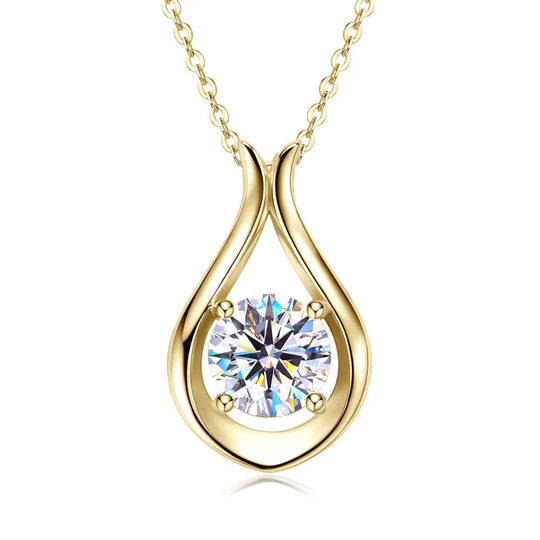 2 Carat Moissanite 925 Sterling Silver Pendant Necklace