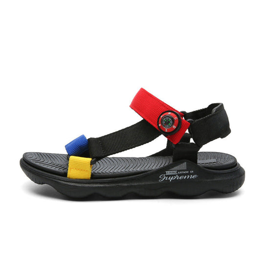 Candy Color Children's Sandals Boys Shoes Small Fresh Girls Shoes Ribbon Children's Beach Shoes