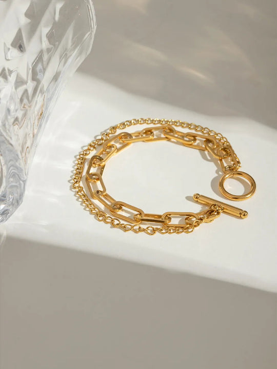 18K Gold-Plated Stainless Steel Chain Bracelet