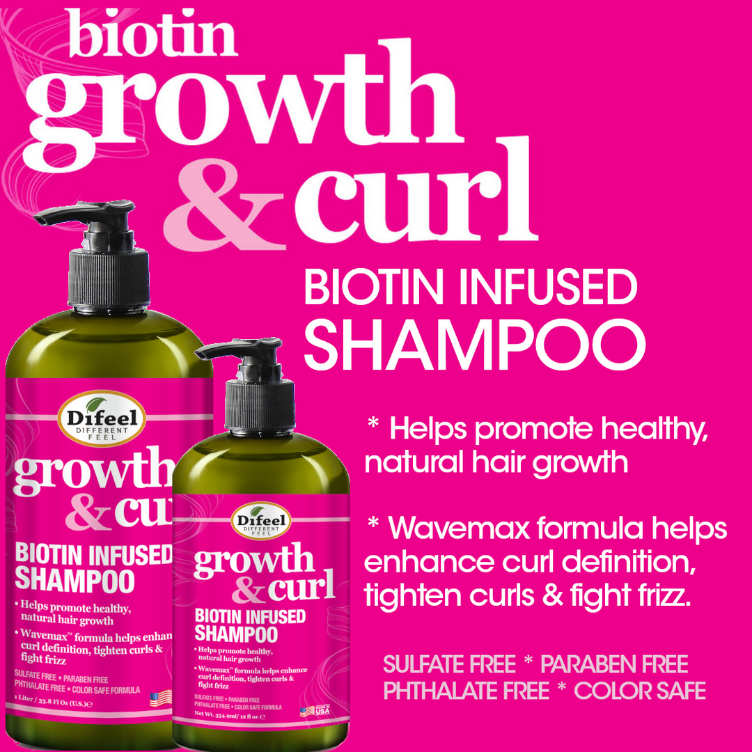 Difeel Growth and Curl Biotin Shampoo 33.8 oz. by difeel - find your natural beauty