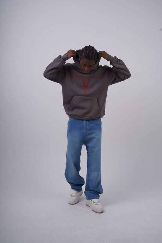 "Heartbeat" Embroidered Graphic Hoodie