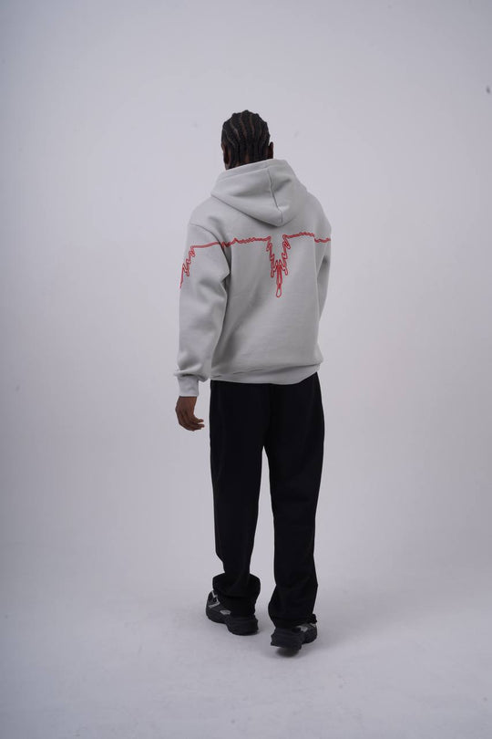 "Heartbeat" Embroidered Graphic Hoodie