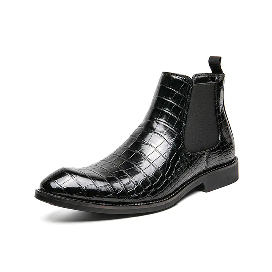 Men's Fashion Chelsea Boots - High-Top Leather Ankle Boots