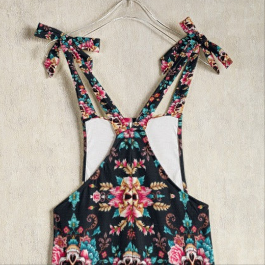 Munsieur Luxury Floral Print Jumpsuit with Tie Straps