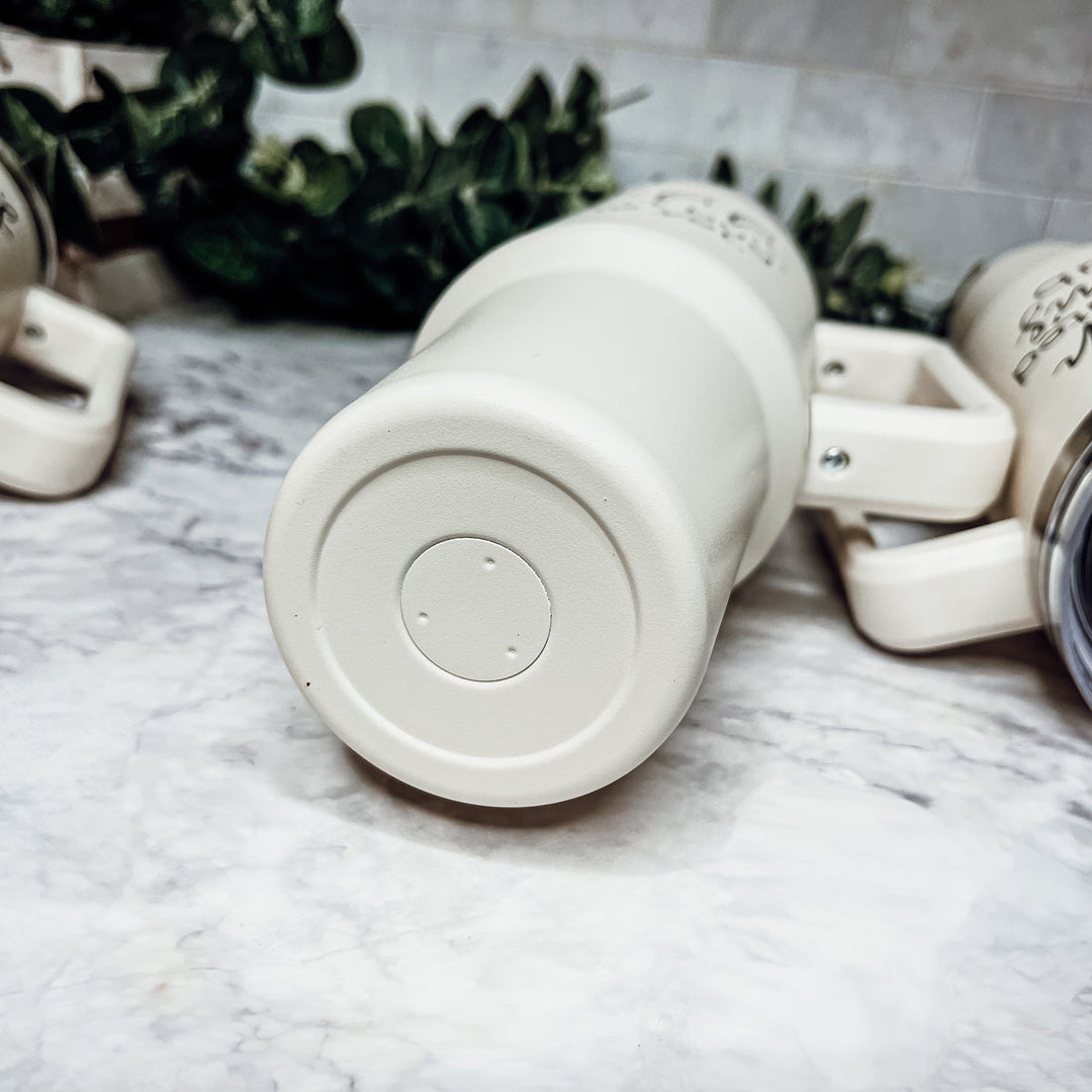 Insulated 40oz Travel Tumbler Mom Says The F Word Handle Lid Straw Gift