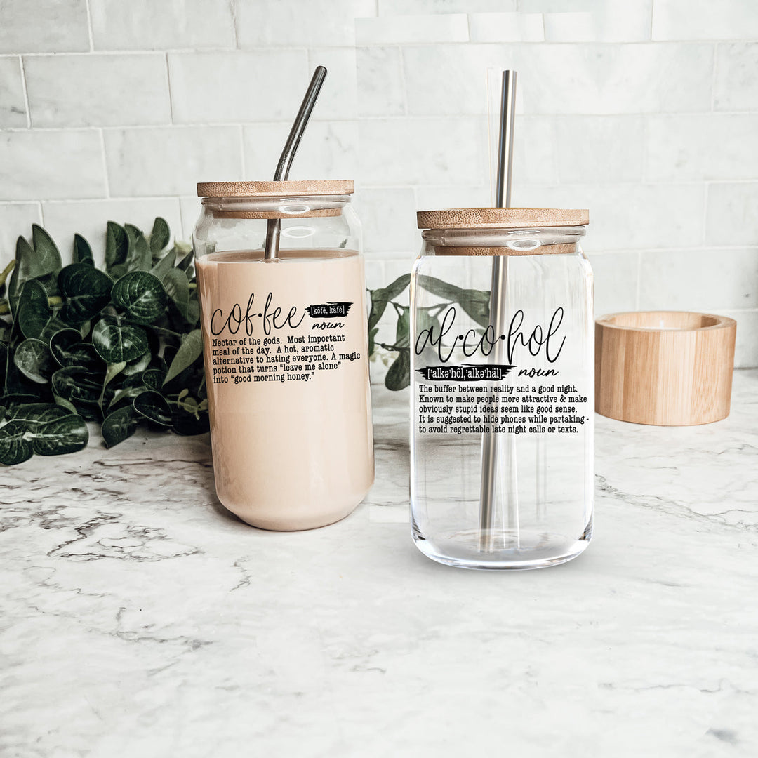 17oz Glass Tumbler With Bamboo Lid And Straw Reusable Insulated Cup For Coffee Tea Beer