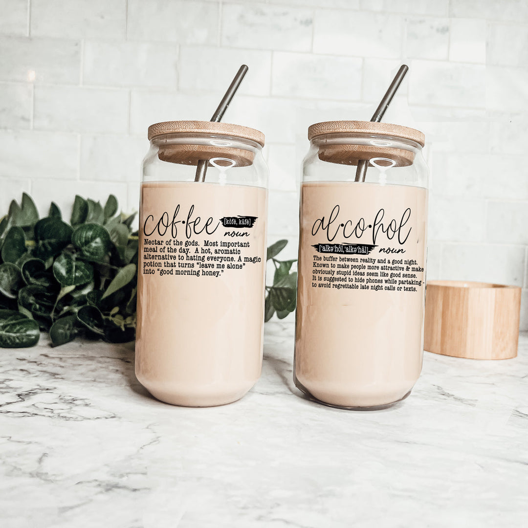 17oz Glass Tumbler With Bamboo Lid And Straw Reusable Insulated Cup For Coffee Tea Beer