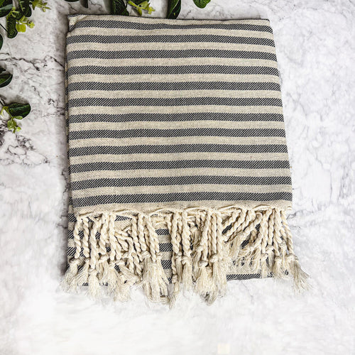 Nautical Turkish Towel 180GSM Cotton Peshtemal Beach Towel Light Quick Dry