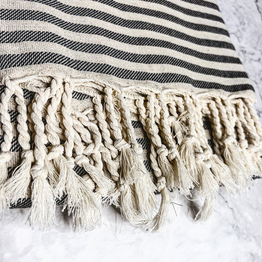 Nautical Turkish Towel 180GSM Cotton Peshtemal Beach Towel Light Quick Dry