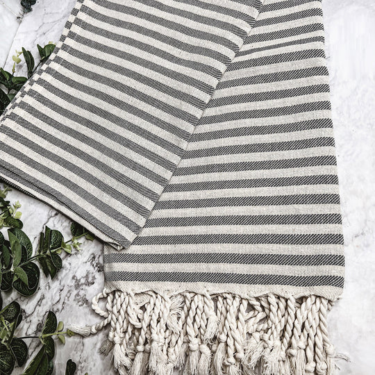 Nautical Turkish Towel 180GSM Cotton Peshtemal Beach Towel Light Quick Dry