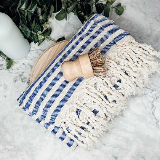 Nautical Turkish Towel 180GSM Cotton Peshtemal Beach Towel Light Quick Dry