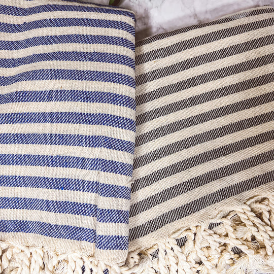 Nautical Turkish Towel 180GSM Cotton Peshtemal Beach Towel Light Quick Dry