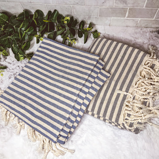 Nautical Turkish Towel 180GSM Cotton Peshtemal Beach Towel Light Quick Dry