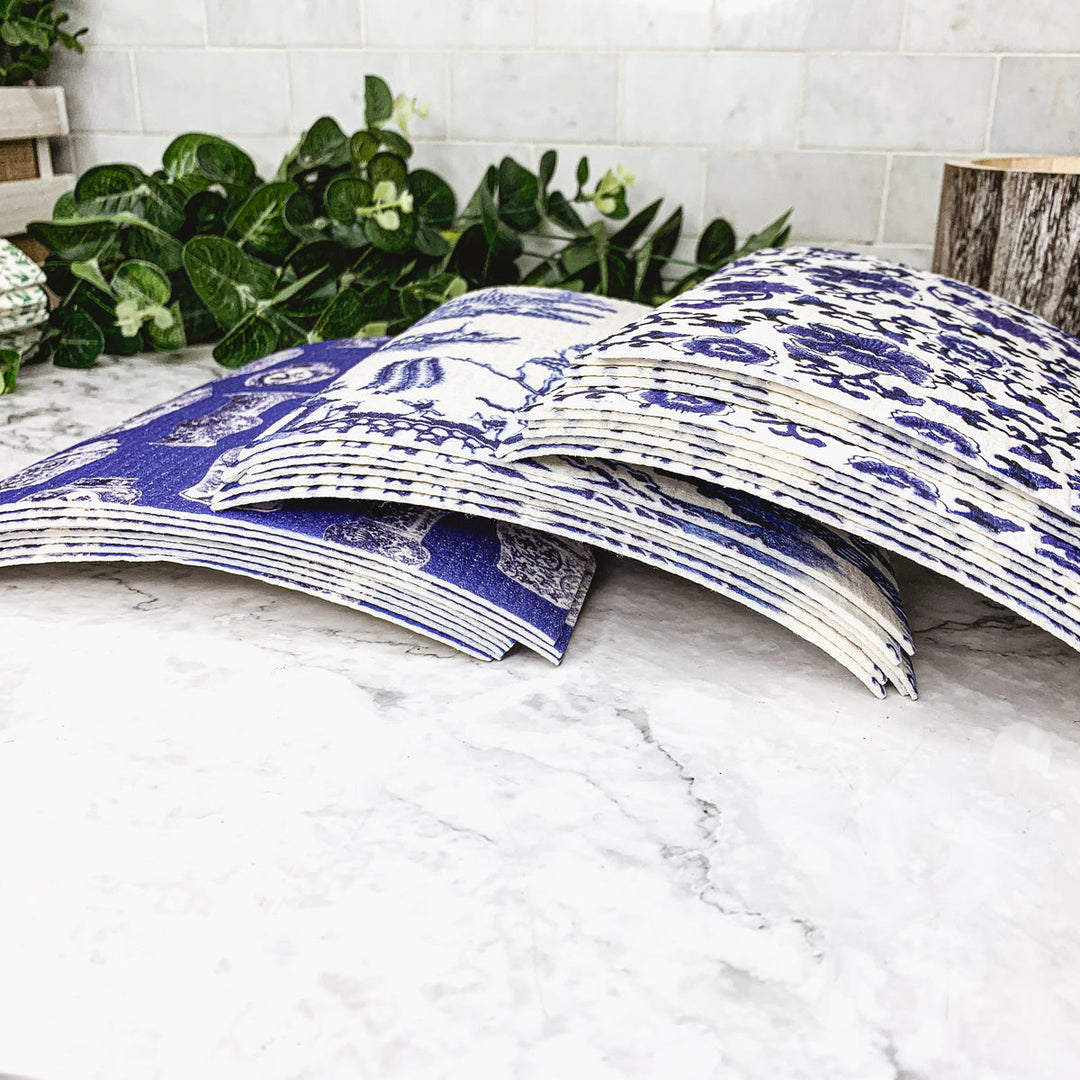 Chinoiserie Eco Kitchen Cloths - Biodegradable Cellulose Cotton, 3 Designs