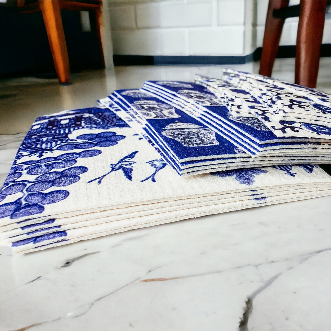 Chinoiserie Eco Kitchen Cloths - Biodegradable Cellulose Cotton, 3 Designs