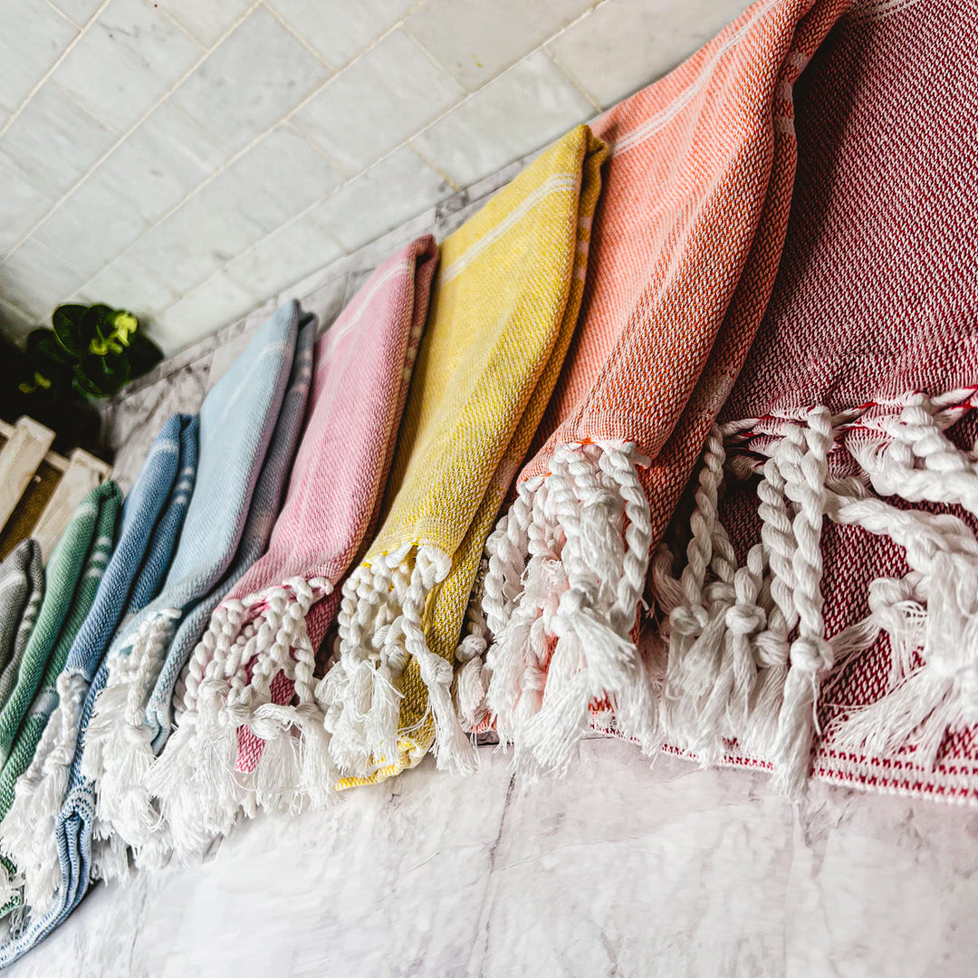 Turkish Hand Towel Oversized 100% Cotton Peshtemal Lightweight Absorbent