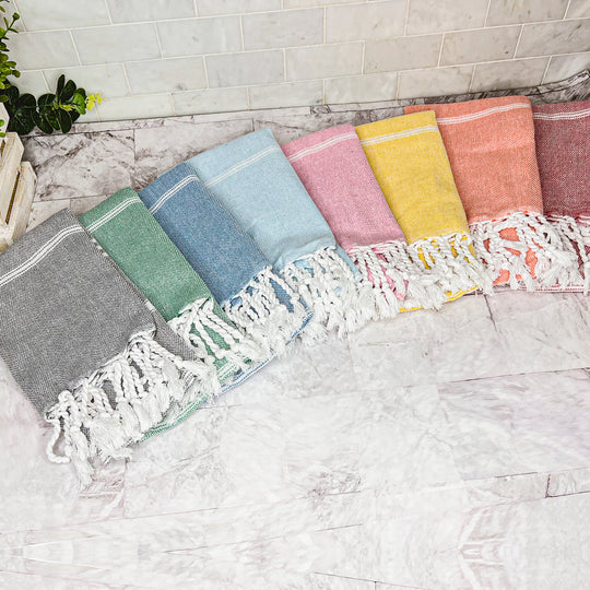 Turkish Hand Towel Oversized 100% Cotton Peshtemal Lightweight Absorbent