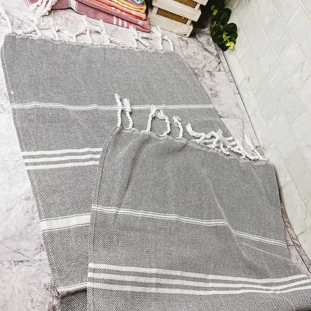 Turkish Hand Towel Oversized 100% Cotton Peshtemal Lightweight Absorbent