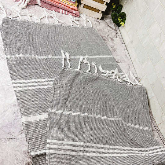 Turkish Hand Towel Oversized 100% Cotton Peshtemal Lightweight Absorbent