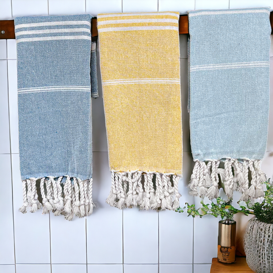 Turkish Hand Towel Oversized 100% Cotton Peshtemal Lightweight Absorbent