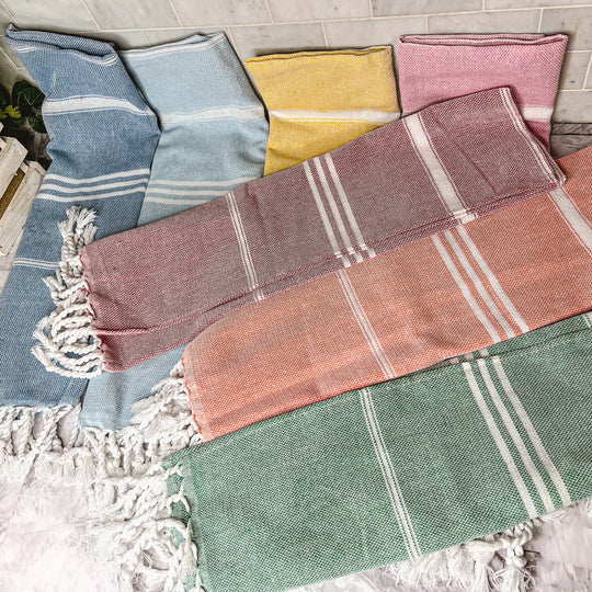 Turkish Hand Towel Oversized 100% Cotton Peshtemal Lightweight Absorbent